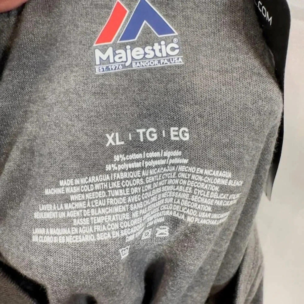 NEW Majestic New England Patriots Double Down T-Shirt Short Sleeve Gray Mens XL - Picture 5 of 5